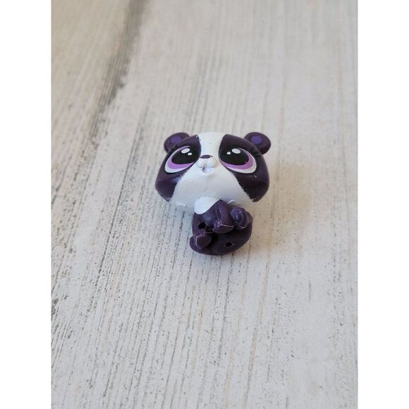 Miniature purple white panda zoo pet toy figure accessory - Picture 2 of 4